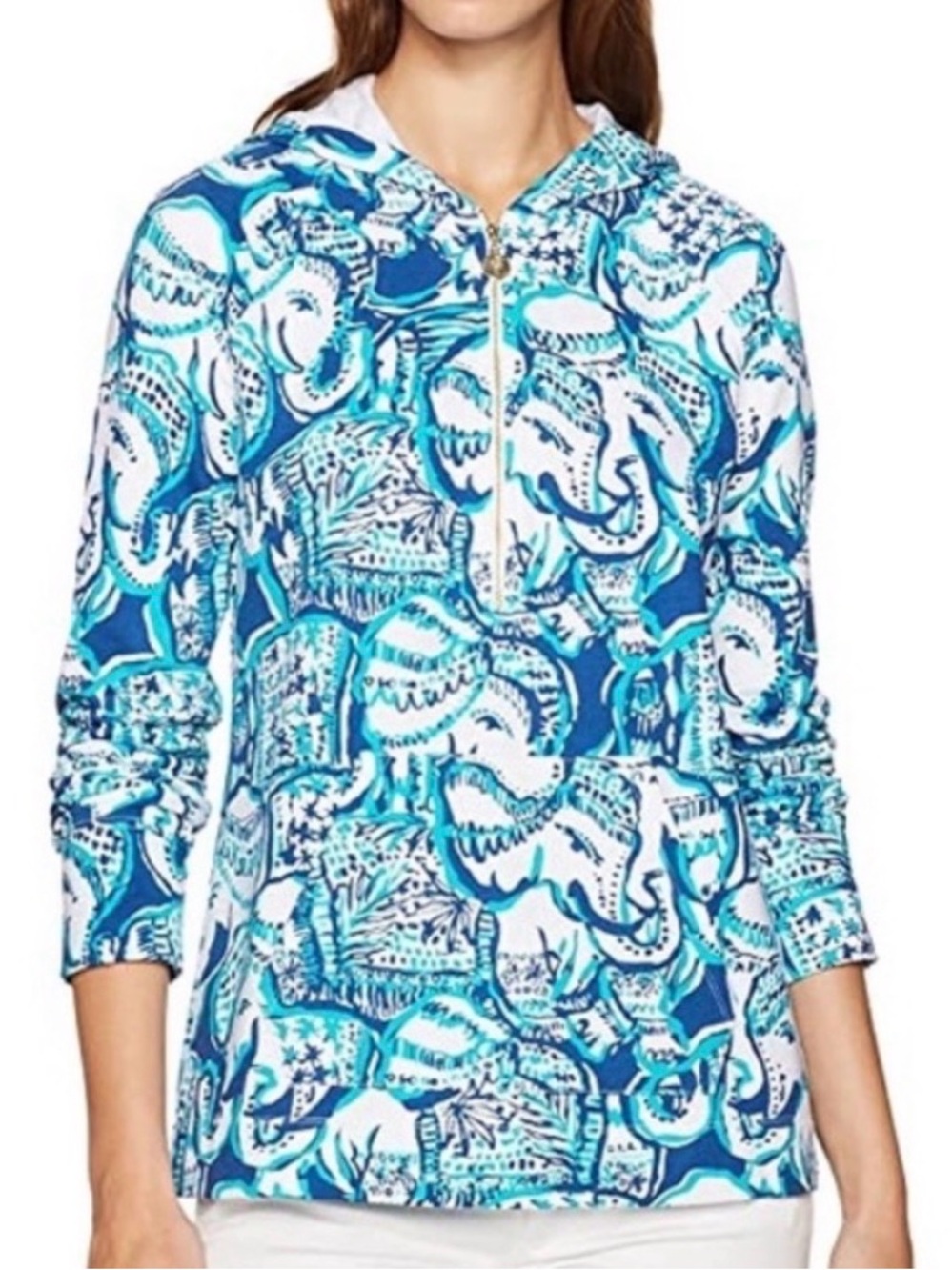 Lilly Pulitzer skipper hooded indigo keep on trunkin’ Size Small